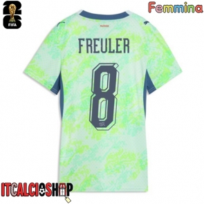 Svizzera Remo Freuler #8 Seconda Maglia Femmina Mondiali 2026 Manica Corta